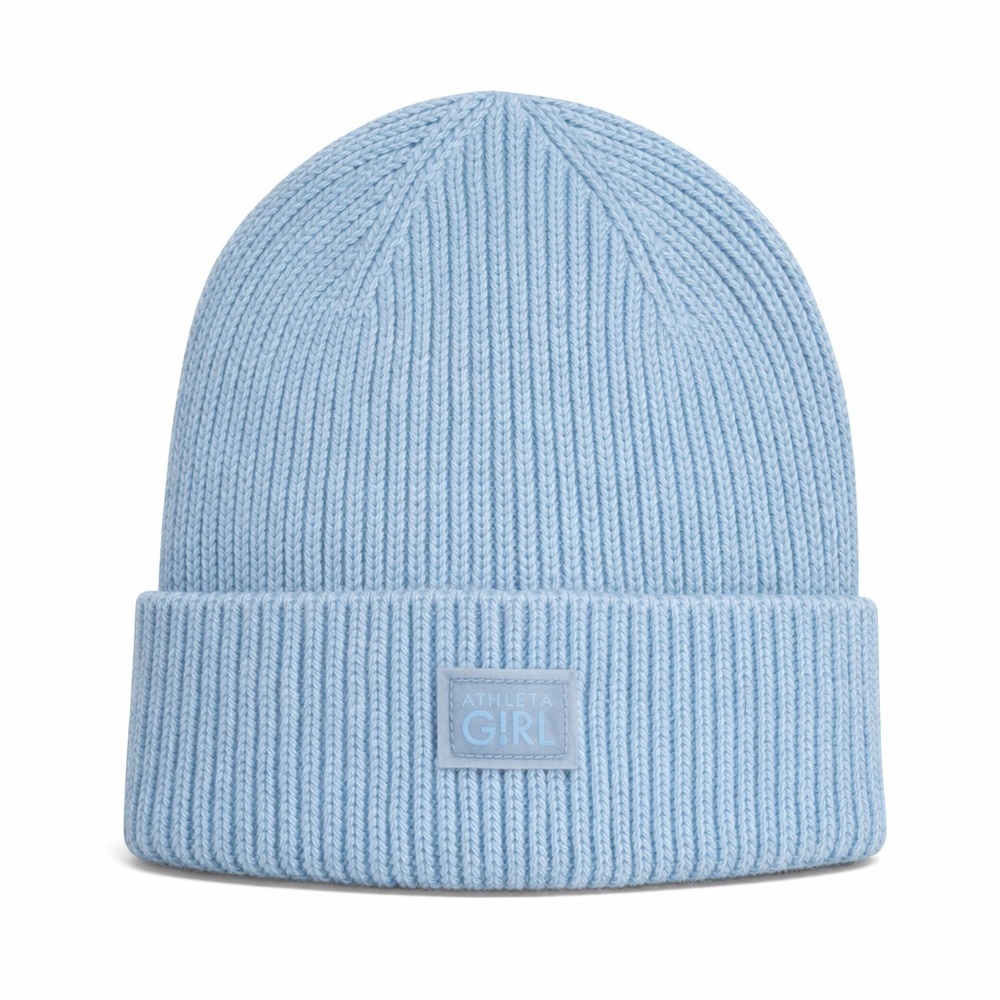 Athleta Girl Blue Chill Out Beanie Touque Knit Winter Hat New